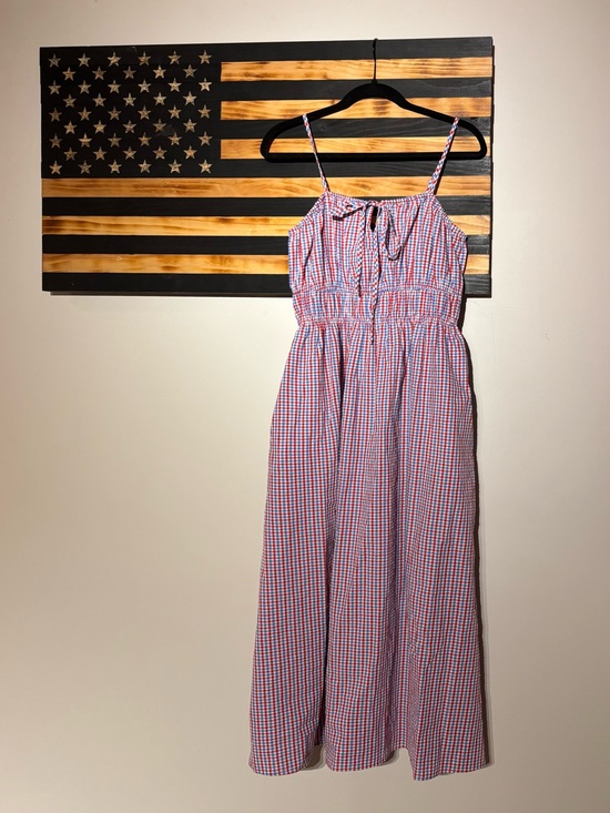Universal Thread Dresses & Skirts - Universal Thread Red White & Blue Gingham Smocked Midi Dress